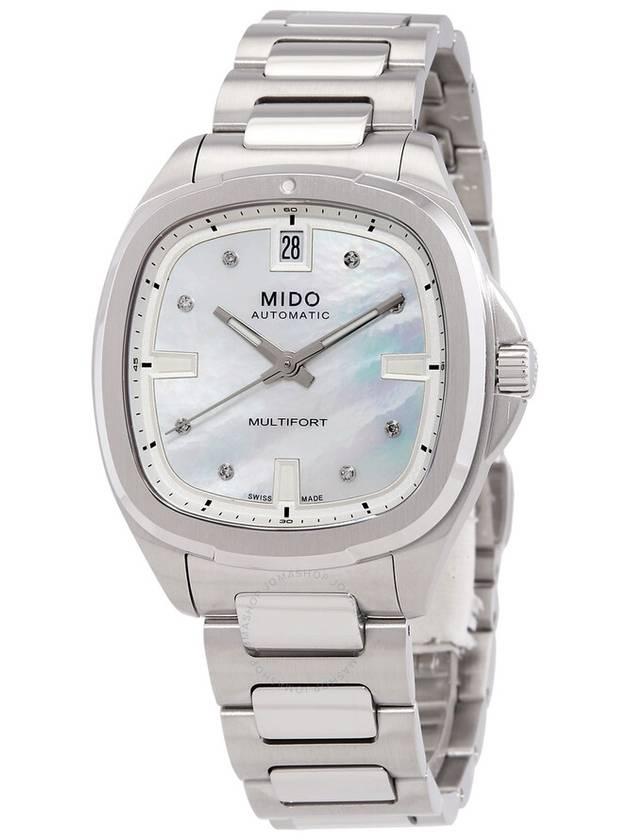 Mido Multifort TV Automatic Diamond White Mother of Pearl Dial Watch M0493071110600 - MIDO - BALAAN 1