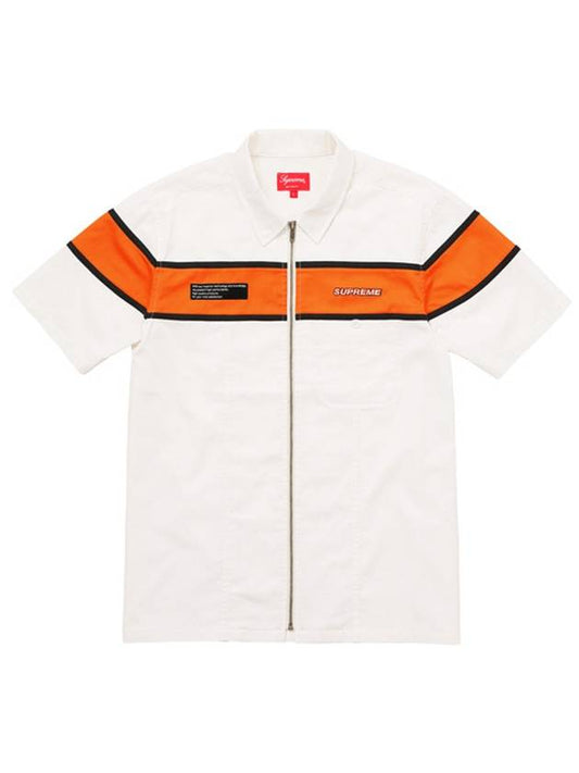 Short Sleeve Zip Up Work Shirt White S S Zip Up Work Shirt White - SUPREME - BALAAN 1