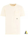 20/1 Jersey Flap Pocket Short Sleeve T-Shirt Beige - CP COMPANY - BALAAN 2