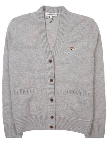 Maison Kitsune Women's Baby Fox Patch Boxy Cardigan LW00507KT1006 LGM - MAISON KITSUNE - BALAAN 1