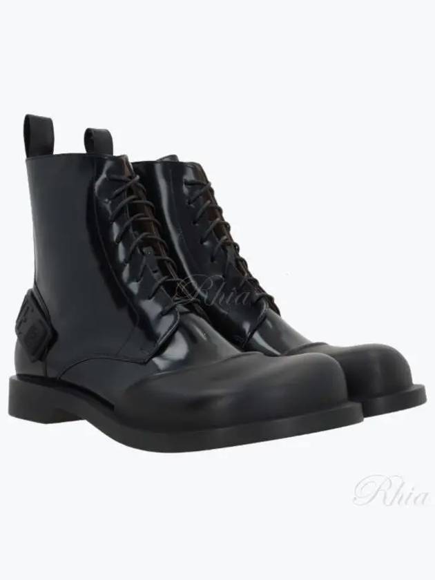 Lace-Up Calfskin Combat Boots Black - LOEWE - BALAAN 2