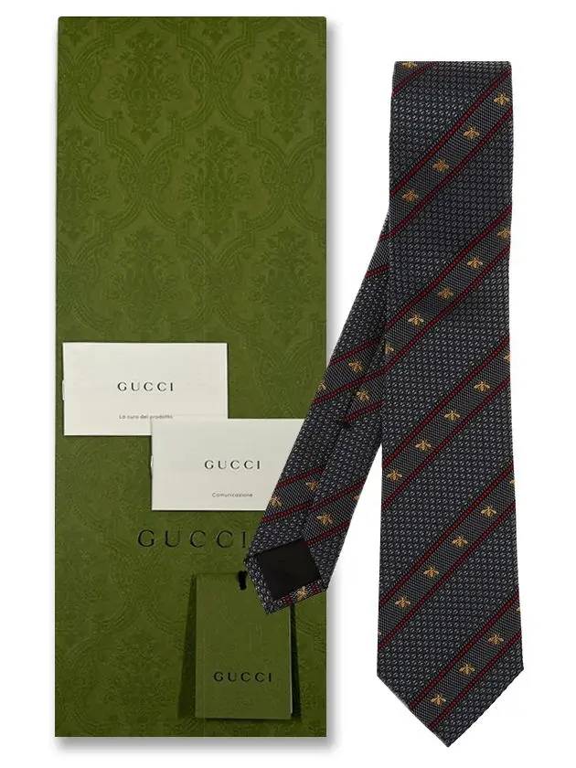 Bee Tie 451528 4E002 1274 Gray - GUCCI - BALAAN 7