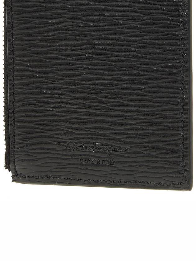 Gancini Zipper Card Wallet Black - SALVATORE FERRAGAMO - BALAAN 8