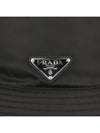 Triangle Logo Re-nylon Bucket Hat Black - PRADA - BALAAN 7