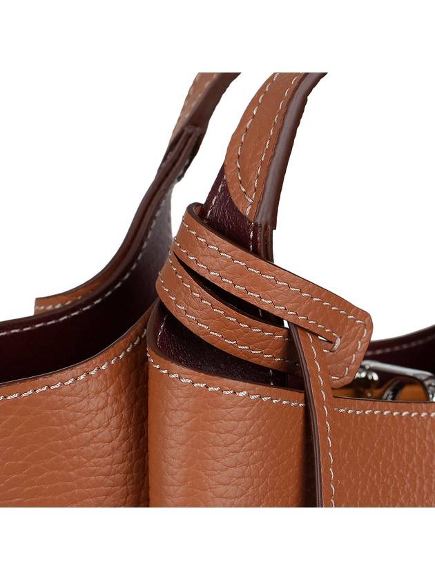 Micro Leather Tote Bag Brown - TOD'S - BALAAN 10