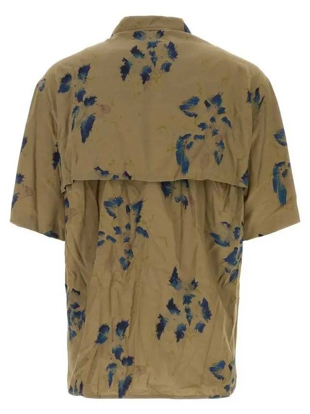 Floral Print Short Sleeve Shirt Khaki - LEMAIRE - BALAAN 3