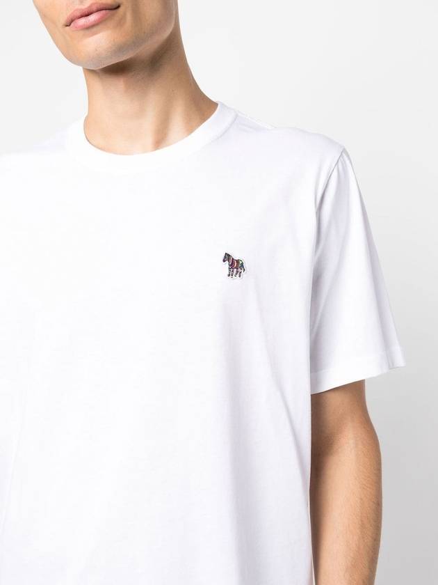 Zebra Logo Crew Neck Cotton Short Sleeve T-Shirt White - PAUL SMITH - BALAAN 3