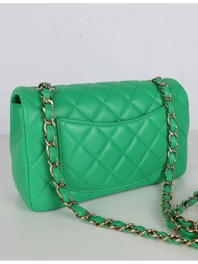 New Mini Flap Bag Lambskin Green Gold A69900 - CHANEL - BALAAN 3