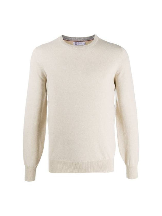 Pure Cashmere Crew Neck Knit Top Beige - BRUNELLO CUCINELLI - BALAAN 1