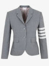 Plain Weave Suiting Classic 4 Bar Jacket Medium Grey - THOM BROWNE - BALAAN 2