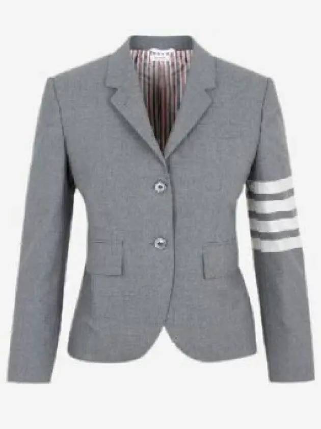 Plain Weave Suiting Classic 4 Bar Jacket Medium Grey - THOM BROWNE - BALAAN 2