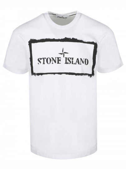 Stencil One Logo Short Sleeve T-Shirt White - STONE ISLAND - BALAAN 2