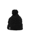 K4460SM BLACK cable knit pom beanie - KANGOL - BALAAN 1