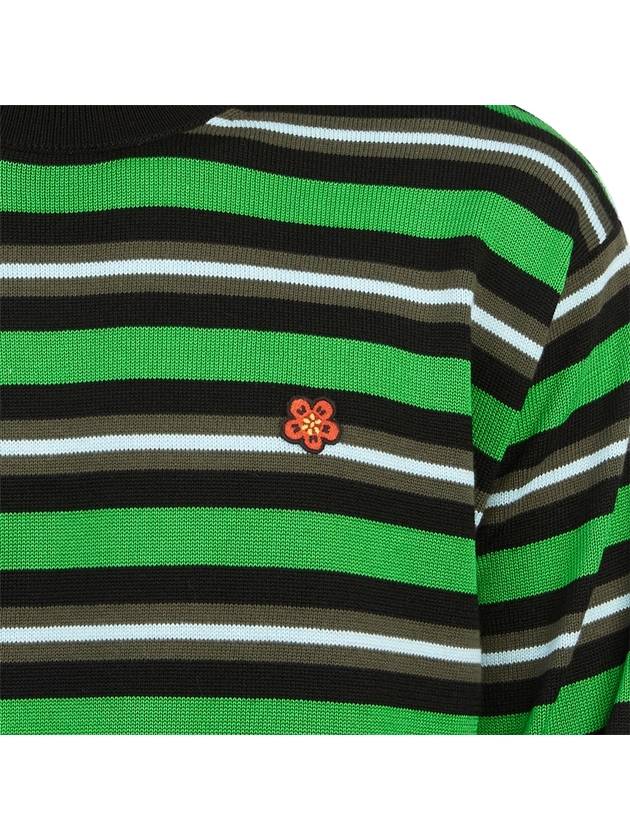 Boke Flower Patch Striped Wool Knit Top Grass Green - KENZO - BALAAN 10