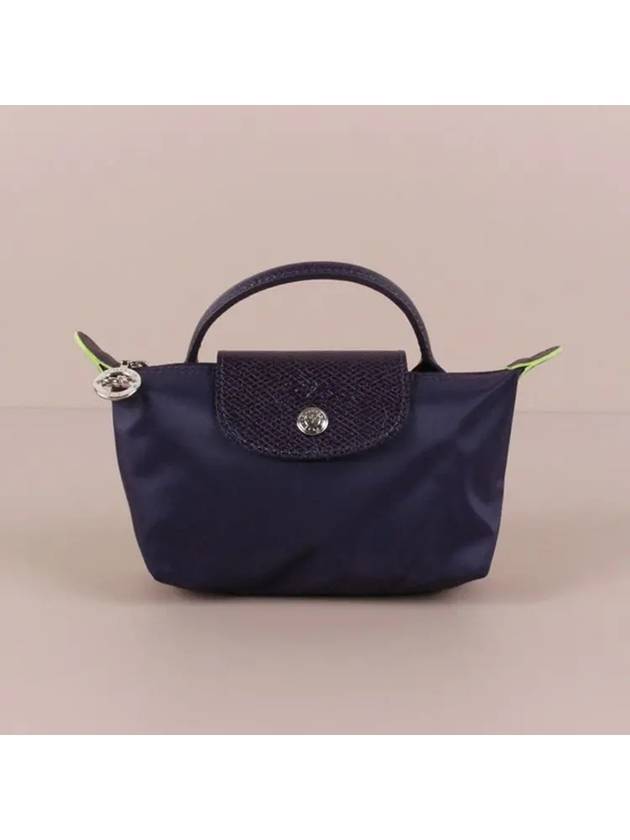 Le Pliage Green Handle Pouch Bag Bilberry - LONGCHAMP - BALAAN 2