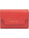 Saffiano Leather Trifold Half Wallet Red - MARNI - BALAAN 2