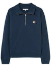 Fox Head Patch Half Zipper Sweatshirt Ink Blue - MAISON KITSUNE - BALAAN 2