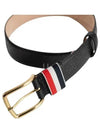 Men's Three Stripes Tab Pebbled Leather Belt Black - THOM BROWNE - BALAAN 2