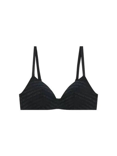 UNDERWEAR Women s Logo Pattern Mesh Triangle Bra Black 271643 - EMPORIO ARMANI - BALAAN 1