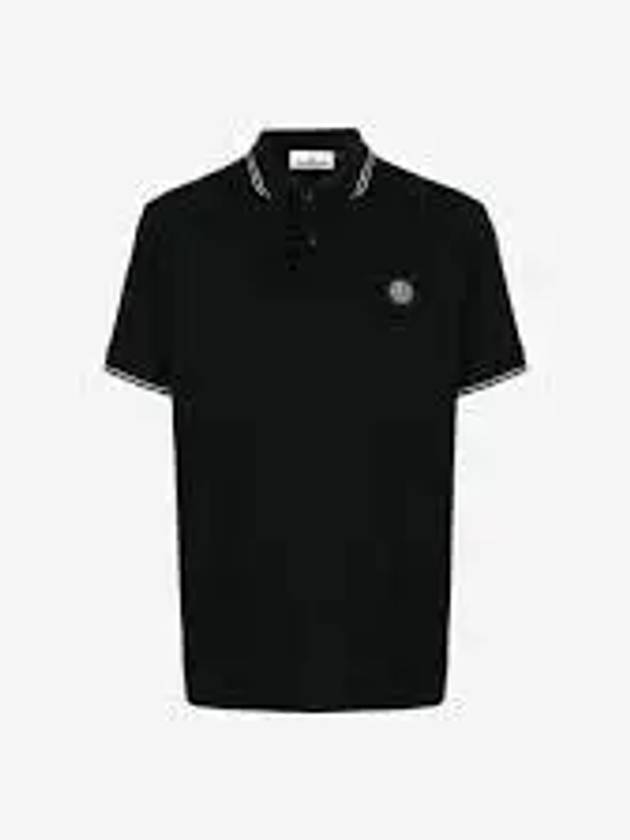 Stretch Cotton Pique Short Sleeve Polo Shirt Grey - STONE ISLAND - BALAAN 2