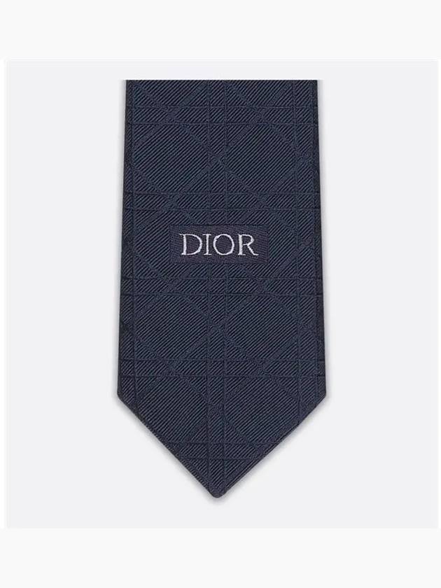 Cannage Silk Tie Navy - DIOR - BALAAN 3