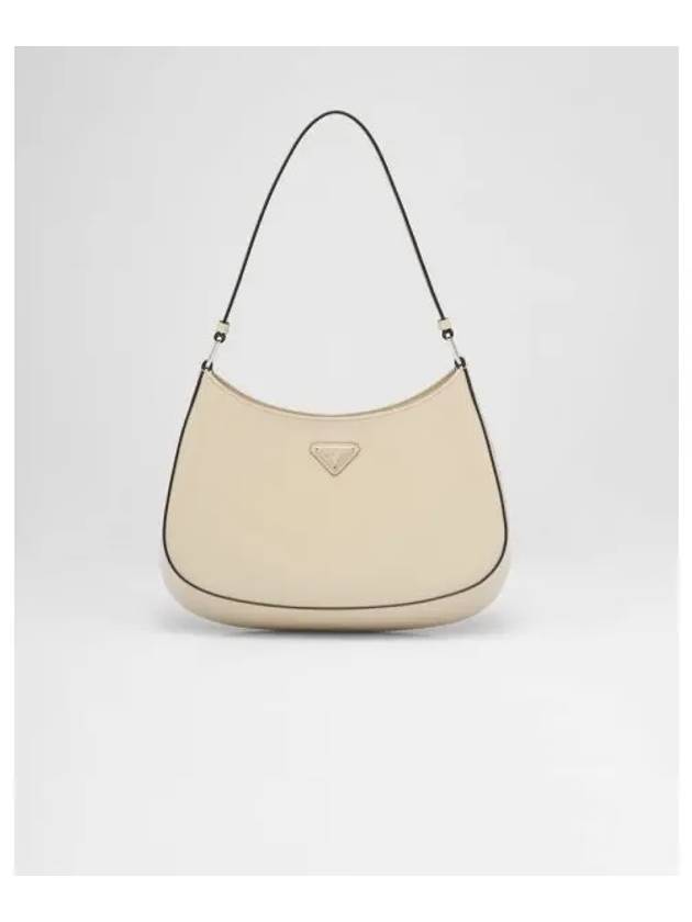 Triangular Logo Cleo Brushed Leather Shoulder Bag Black Desert - PRADA - BALAAN 2