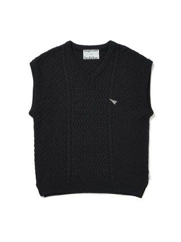 Cable Knit Vest Charcoal - EXPRESSHOLIDAY - BALAAN 1