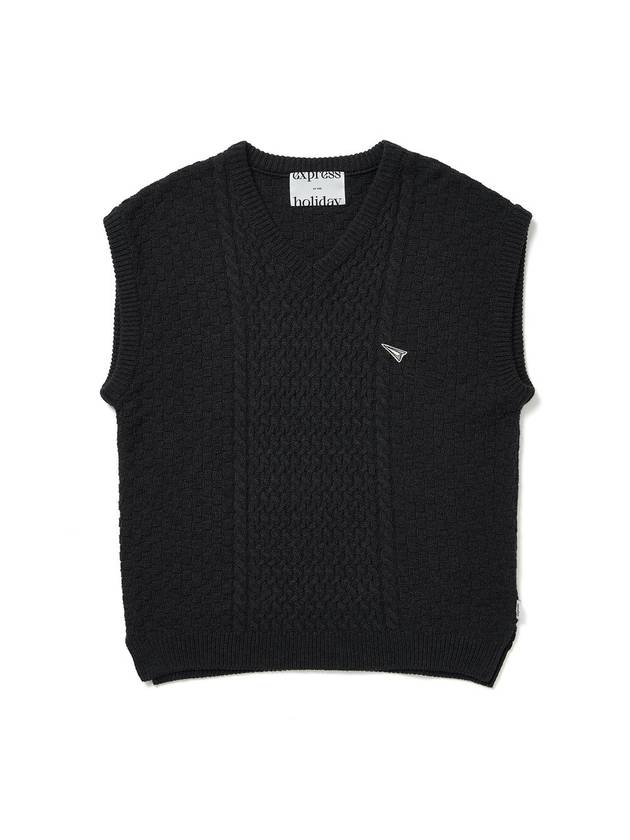 Cable Knit Vest Charcoal - EXPRESSHOLIDAY - BALAAN 2