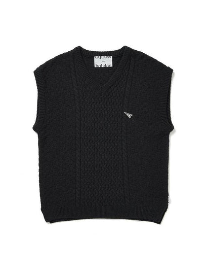 Cable Knit Vest Charcoal - EXPRESSHOLIDAY - BALAAN 2