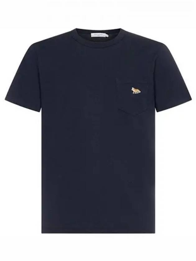 Baby Fox Patch Pocket Short Sleeve T-Shirt Navy - MAISON KITSUNE - BALAAN 2