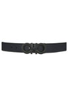 Gancini Reversible Leather Belt Black - SALVATORE FERRAGAMO - BALAAN 2