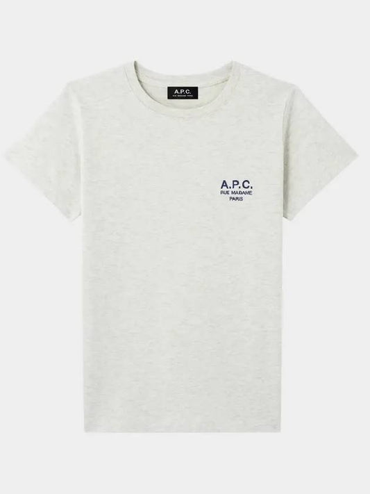 Short Sleeve Women's Denis TShirt Rou Madame Embroidery Logo Ecru Oatmeal COEZC F26842 - A.P.C. - BALAAN 1