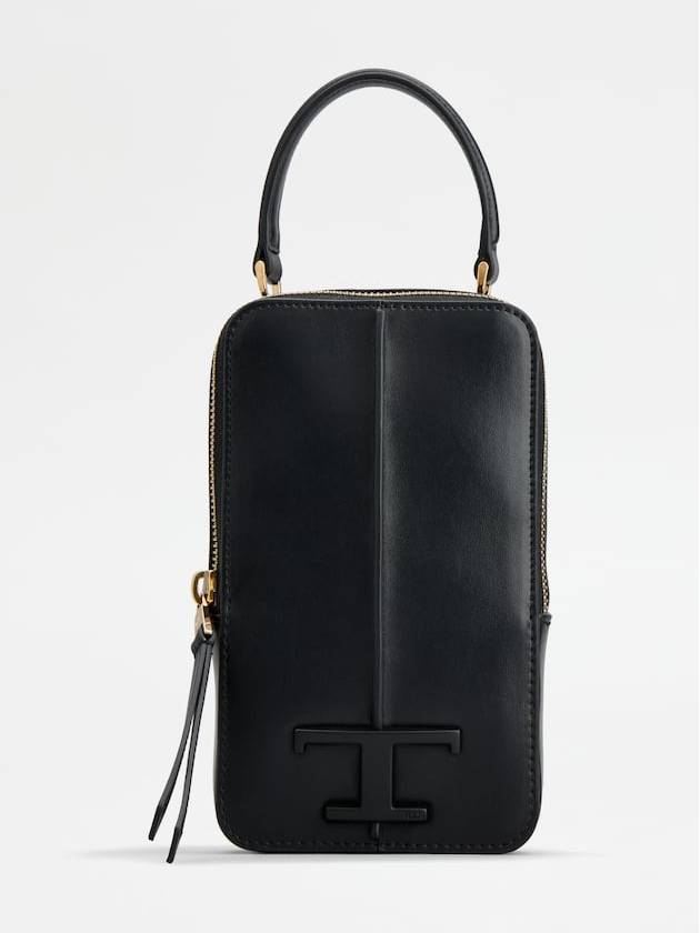 T Timeless Phone Cross Bag Black - TOD'S - BALAAN 2