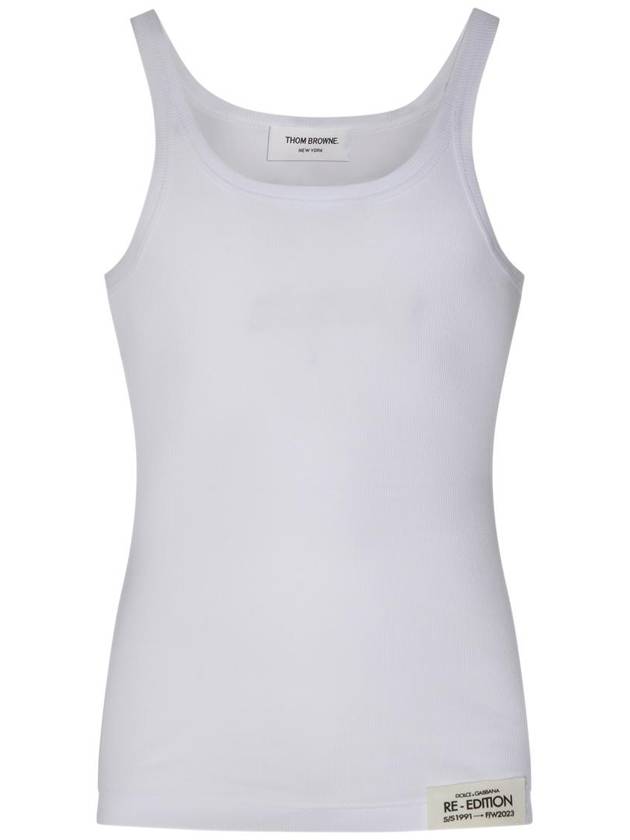 23 fw White Cotton Tank Top M8E98JONO02W0800 B0480746047 - DOLCE&GABBANA - BALAAN 1