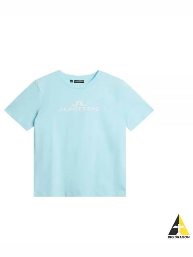 Alpha Logo Print Short Sleeve T-Shirt Light Blue - J.LINDEBERG - BALAAN 2