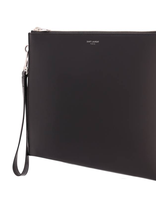 Patent Leather Clutch Bag Black - SAINT LAURENT - BALAAN 4