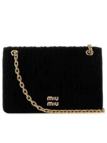 Black velvet mini shoulder bag 5BP065 2EOM F0002 1209156 - MIU MIU - BALAAN 1