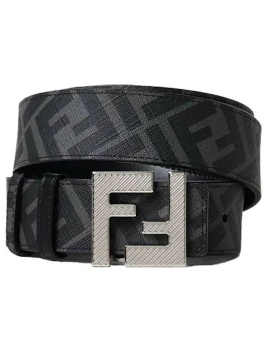 Square FF Buckle Reversible Leather Belt Black - FENDI - BALAAN 2