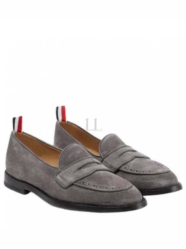 Men's Varsity Suede Loafers Grey - THOM BROWNE - BALAAN 2