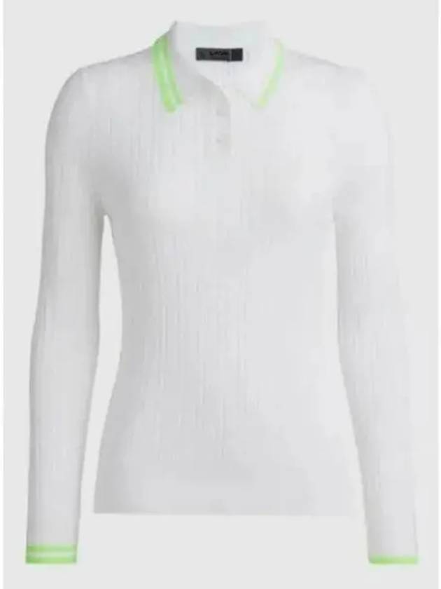 LF Golf COTTON BLEND RIBBED SWEATER POLO LF23S801 SNO Women's Cotton Blend Ribbed Sweater Polo - G/FORE - BALAAN 2