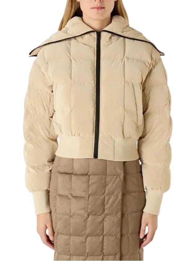 Women's Hooded Goose Down Padding Beige - IENKI IENKI - BALAAN 1