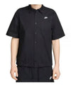 Club Oxford Short Sleeve Shirt Black - NIKE - BALAAN 2