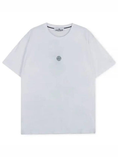 Garment Dyed Lettering One Print Cotton Jersey Short Sleeve T-Shirt White - STONE ISLAND - BALAAN 2