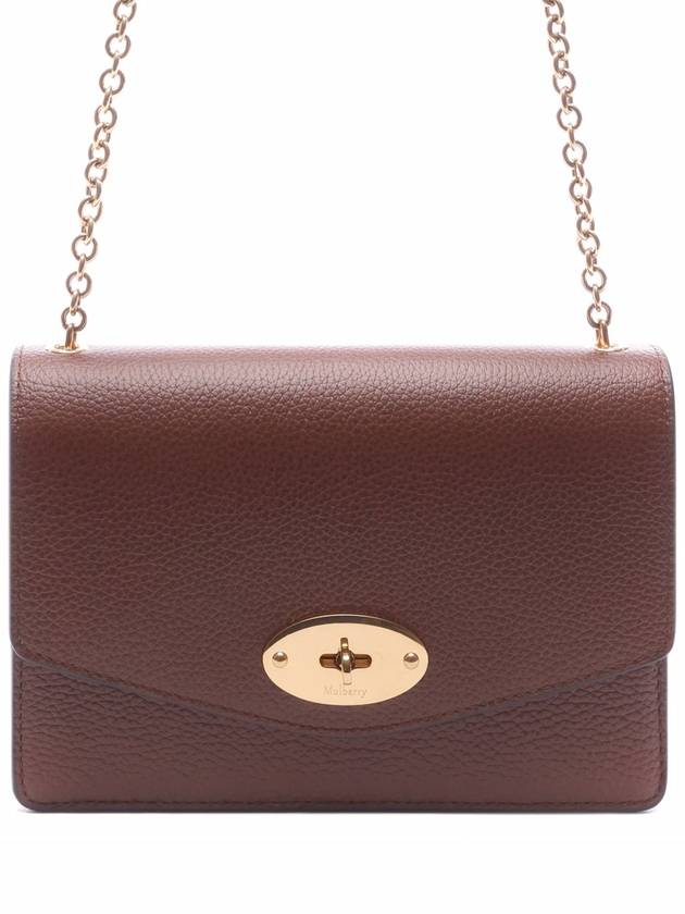 Women's Darley Leather Chain Small Shoulder Bag Brown - MULBERRY - BALAAN 3