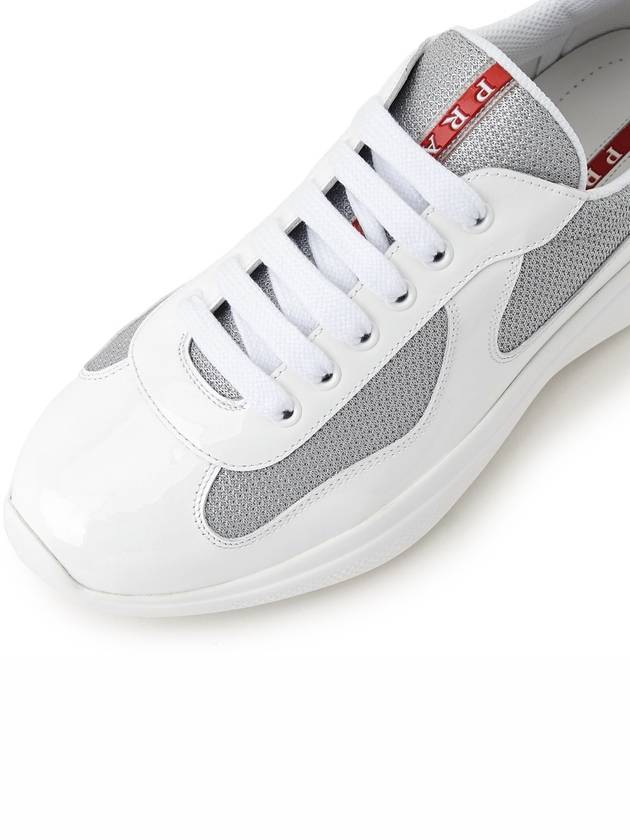 America's Cup Low Top Sneakers Silver White - PRADA - BALAAN 8