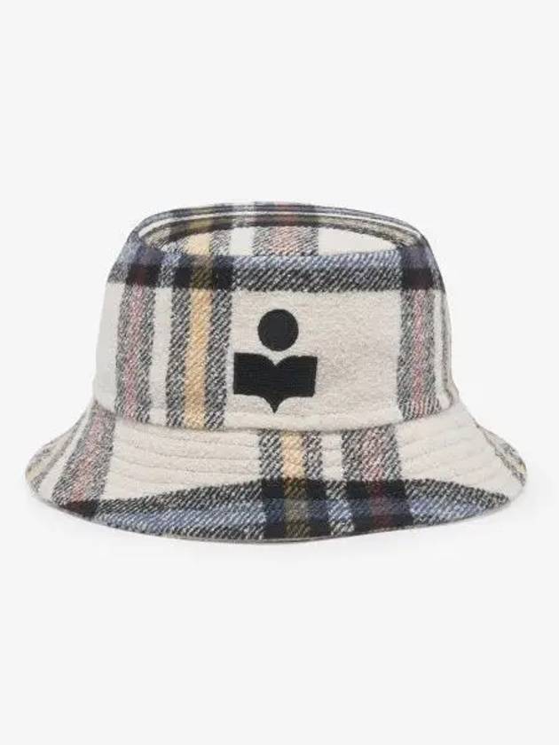 Harles Tartan Check Bucket Hat Ecru CU003222A005J23EC - ISABEL MARANT - BALAAN 1