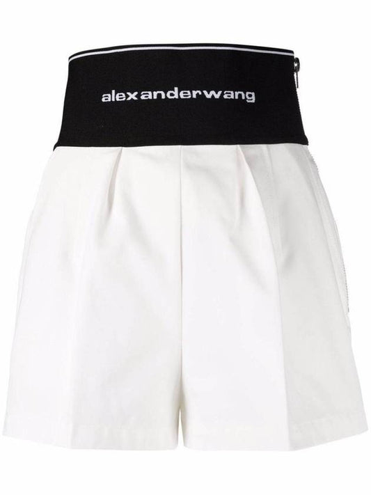 Safari Shorts in Cotton Tailoring White - ALEXANDER WANG - BALAAN.