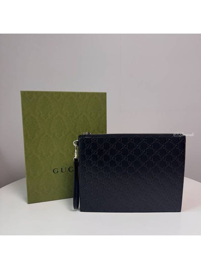 Signature Micro Sima Clutch Bag Black - GUCCI - BALAAN 2