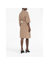 Zipper Pocket Belted Cotton Shirt Midi Dress Brown - FENDI - BALAAN 4