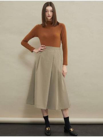 Pintuck A Line Long Skirt Beige - MANAVIS7 - BALAAN 1